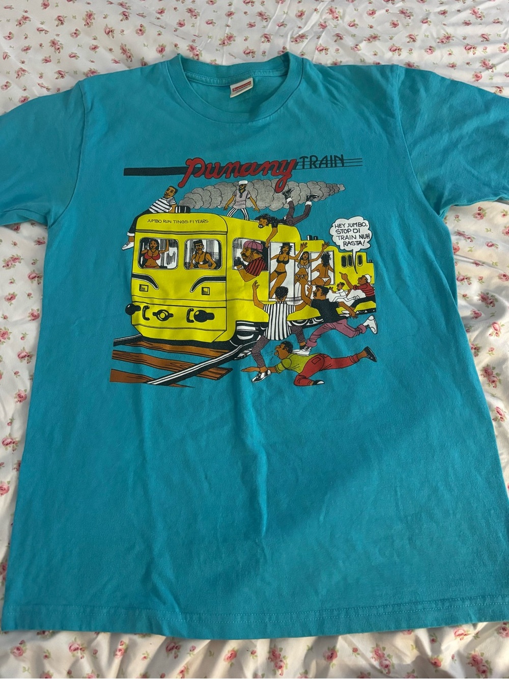 Supreme Teal Punany Train' Graphic Tee